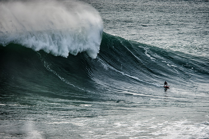 Big wave surfer in Nazare